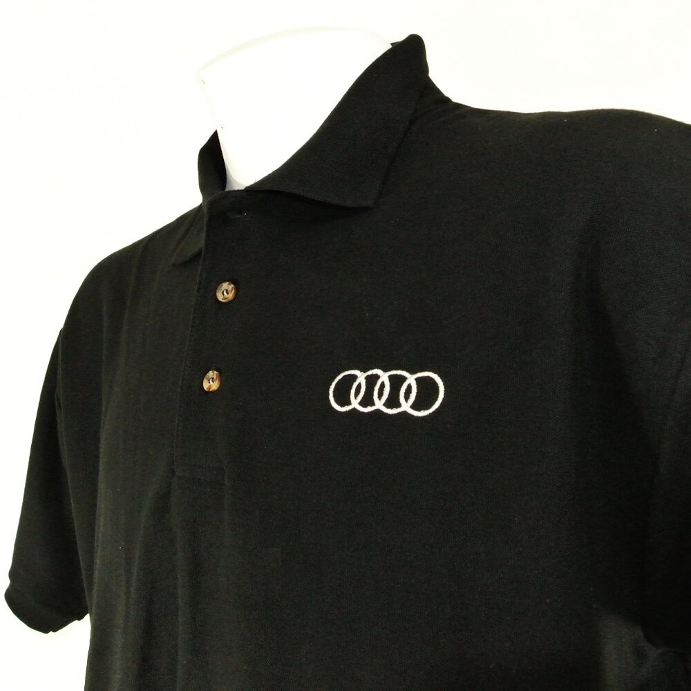 AUDI Car Dealership Employee Uniform Polo Shirt Black NEW Size M Medium